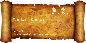 Maskal Karsa névjegykártya